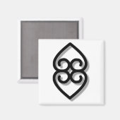 Adinkra - earth-BW Magnet (Vorderseite/Rückseite)
