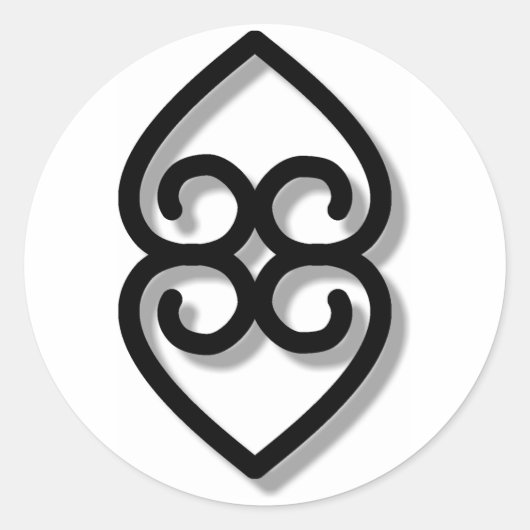 Adinkra - earth-BW Runder Aufkleber (Vorderseite)