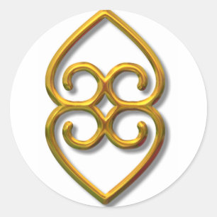 Adinkra-Erden-Gold Runder Aufkleber
