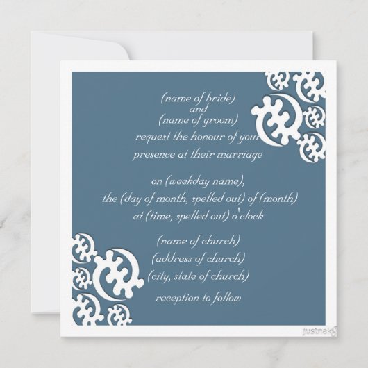 Adinkra gye nyame (außer Gott) agate blau Einladung (Vorderseite)