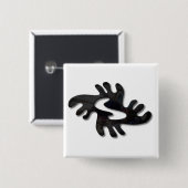 Adinkra-Peace-glänzend schwarz Button (Vorne & Hinten)