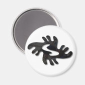 Adinkra-Peace-glänzend schwarz Magnet (Vorderseite/Rückseite)