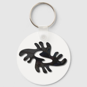 Adinkra-Peace-glänzend schwarz Schlüsselanhänger