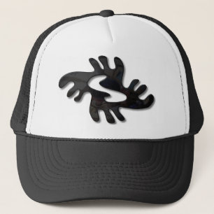 Adinkra-Peace-glänzend schwarz Truckerkappe