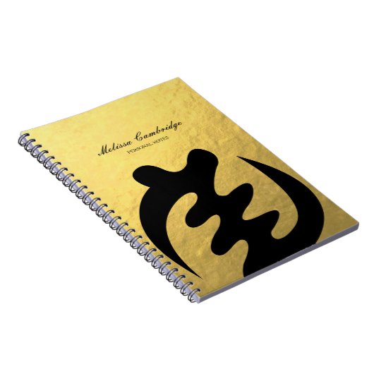 Adinkra Symbol für der Gott-Imitat-Goldfolie Notizblock (Rechte Seite)