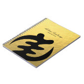 Adinkra Symbol für der Gott-Imitat-Goldfolie Notizblock (Linke Seite)