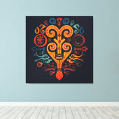 Adinkra Symbol Leinwanddruck (Insitu (Holzboden))