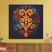 Adinkra Symbol Leinwanddruck (Insitu (Wohnzimmer))