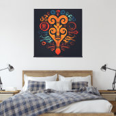 Adinkra Symbol Leinwanddruck (Insitu (Schlafzimmer))