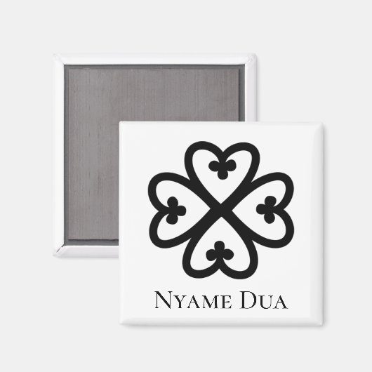 Adinkra Symbol NYAME DUA Power & Schutz Gottes Magnet (Vorderseite/Rückseite)