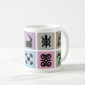 Adinkra Symbol Pattern - afrikanisches Kulturerbe Kaffeetasse (VorderseiteRechts)
