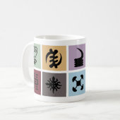 Adinkra Symbol Pattern - afrikanisches Kulturerbe Kaffeetasse (Vorderseite Links)
