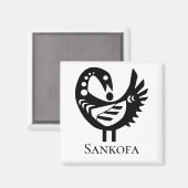Adinkra Symbol SANKOFA Bird Magnet (Vorderseite/Rückseite)