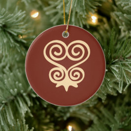Adinkra-Symbol (Sankofa) Keramik Ornament