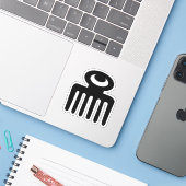 Adinkra Symbol Vinyl Sticker - Frauenfreundlichkei (Laptop mit iPhone)