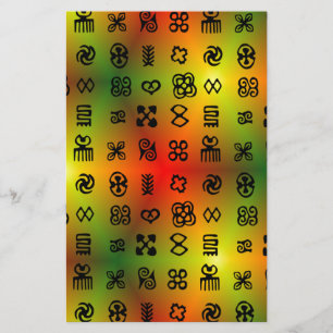 Adinkra Symbole mit afrikanischen Farben Briefpapier