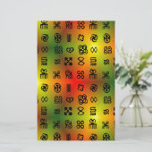 Adinkra Symbole mit afrikanischen Farben Briefpapier (Stehend Vorderseite)