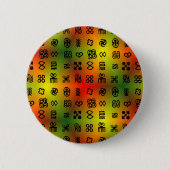 Adinkra Symbole mit afrikanischen Farben Button (Vorderseite)