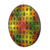 Adinkra Symbole mit afrikanischen Farben Dartscheibe (Vorderseite rechts)