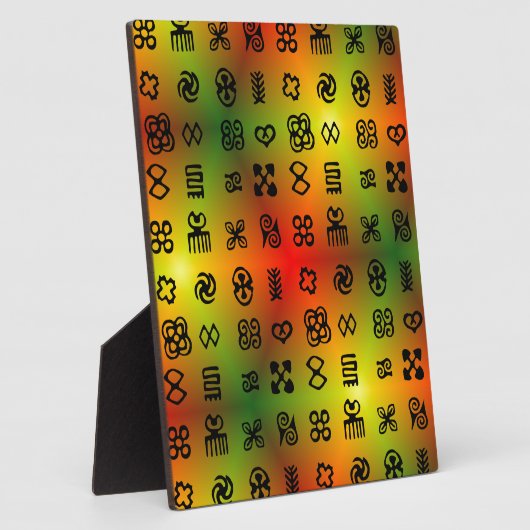 Adinkra Symbole mit afrikanischen Farben Fotoplatte (Seite)