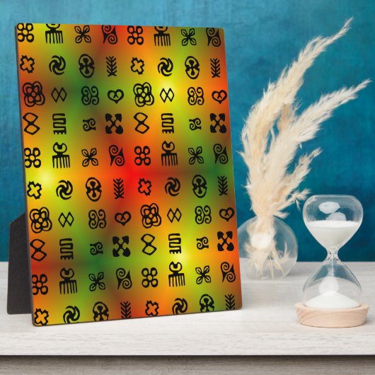Adinkra Symbole mit afrikanischen Farben Fotoplatte (Seite)