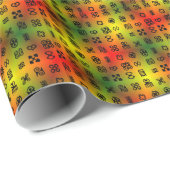 Adinkra Symbole mit afrikanischen Farben Geschenkpapier (Rolleneckpunkt)