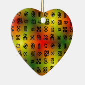Adinkra Symbole mit afrikanischen Farben Keramikornament (Rechts)