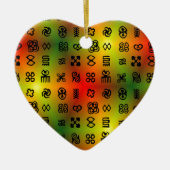 Adinkra Symbole mit afrikanischen Farben Keramikornament (Vorne)