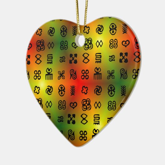 Adinkra Symbole mit afrikanischen Farben Keramikornament (Links)