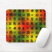 Adinkra Symbole mit afrikanischen Farben Mousepad (Mit Mouse)