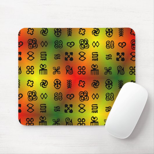 Adinkra Symbole mit afrikanischen Farben Mousepad (Mit Mouse)