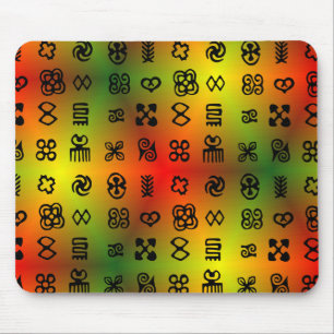 Adinkra Symbole mit afrikanischen Farben Mousepad