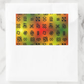 Adinkra Symbole mit afrikanischen Farben Rechteckiger Aufkleber (Tasche)