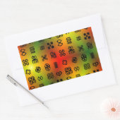 Adinkra Symbole mit afrikanischen Farben Rechteckiger Aufkleber (Umschlag)