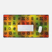 Adinkra Symbole mit afrikanischen Farben Schreibtischunterlage (Tastatur & Maus)