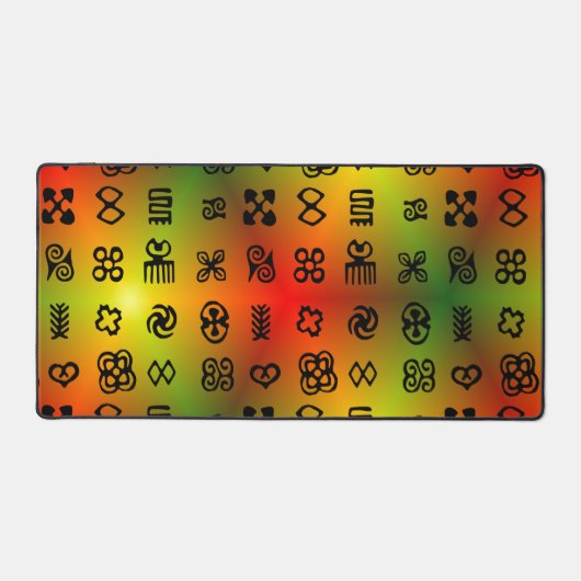 Adinkra Symbole mit afrikanischen Farben Schreibtischunterlage (Vorderseite)