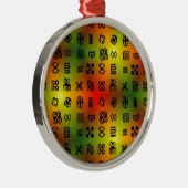 Adinkra Symbole mit afrikanischen Farben Silbernes Ornament (Rechts)