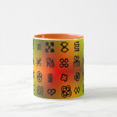 Adinkra Symbole mit afrikanischen Farben Tasse (Zentrum)