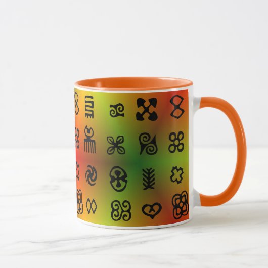 Adinkra Symbole mit afrikanischen Farben Tasse (Rechts)