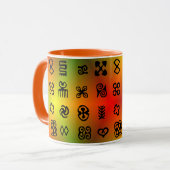 Adinkra Symbole mit afrikanischen Farben Tasse (Vorderseite Links)