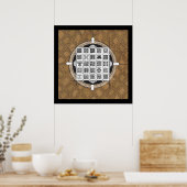 Adinkra und Arabisch mit afrikanischem Raffia Hint Poster (Küche)