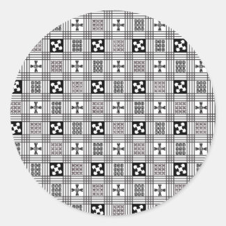 Adinkra Westafrikanische Textilien Runder Aufkleber