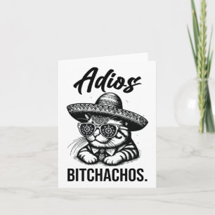 Adios Achos Katze in Sombrero Funny Spanish Funny  Karte