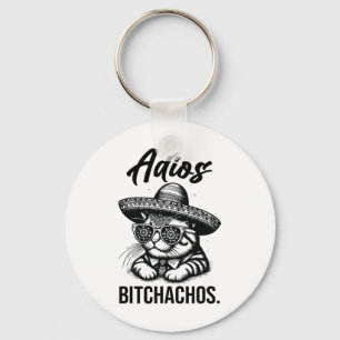 Adios Achos Katze in Sombrero Funny Spanish Funny  Schlüsselanhänger