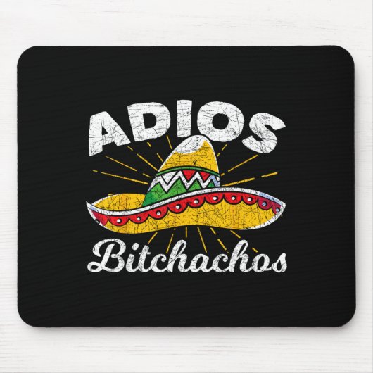 Adios Achos Sombrero Fiesta Mexiko Lustig Cinco De Mousepad (Vorne)