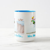 Adios, Adieu y Bye-Bye Zweifarbige Tasse (Mittel)