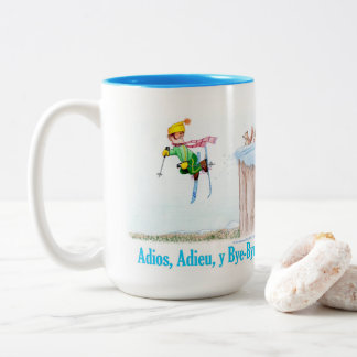 Adios, Adieu y Bye-Bye Zweifarbige Tasse