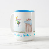 Adios, Adieu y Bye-Bye Zweifarbige Tasse (Vorderseite Links)
