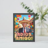 Adios Amigo - Donald Trump Auf Wiedersehen Party Postkarte (Stehend Vorderseite)