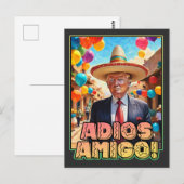 Adios Amigo - Donald Trump Auf Wiedersehen Party Postkarte (Vorne/Hinten)